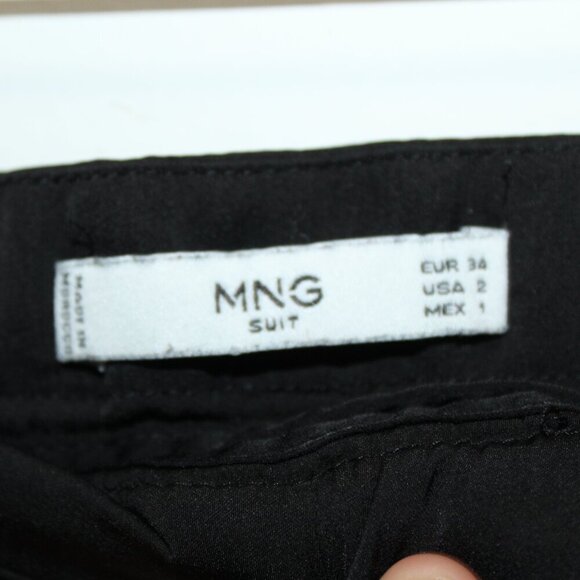MNG Suit Black Trouser Dress Pants With Outer Pockets Size 2 - Picture 7 of 11